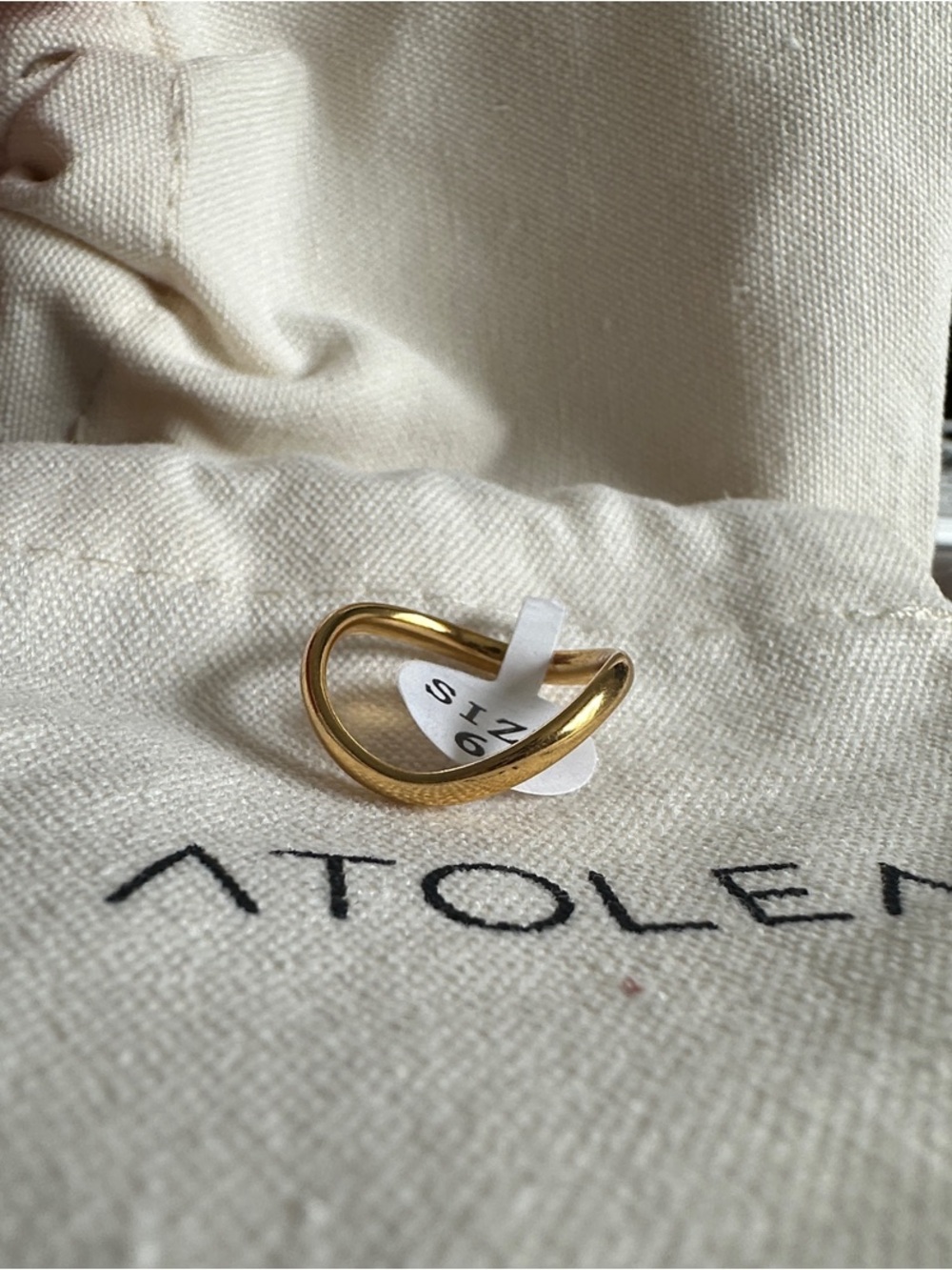 Gold Plated Curved Atolea Ring